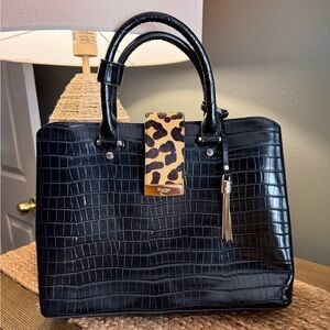 Dune Black animal print bag